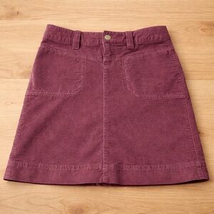 Athleta Roseville Mauve Velvet Stretch Casual A-Line Skirt with Pockets